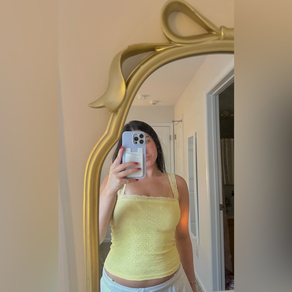 Edikted Light Yellow Lace-Trim Tank